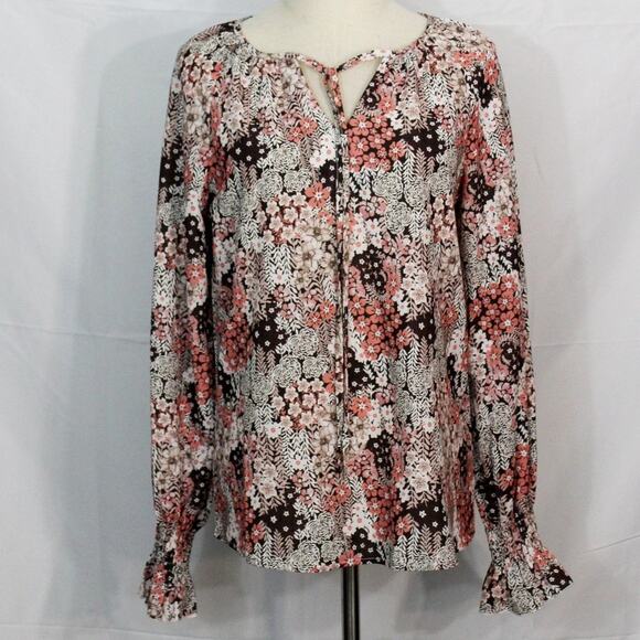 Simple Fun Floral Flowy Boho Blouse Size S - Picture 1 of 10